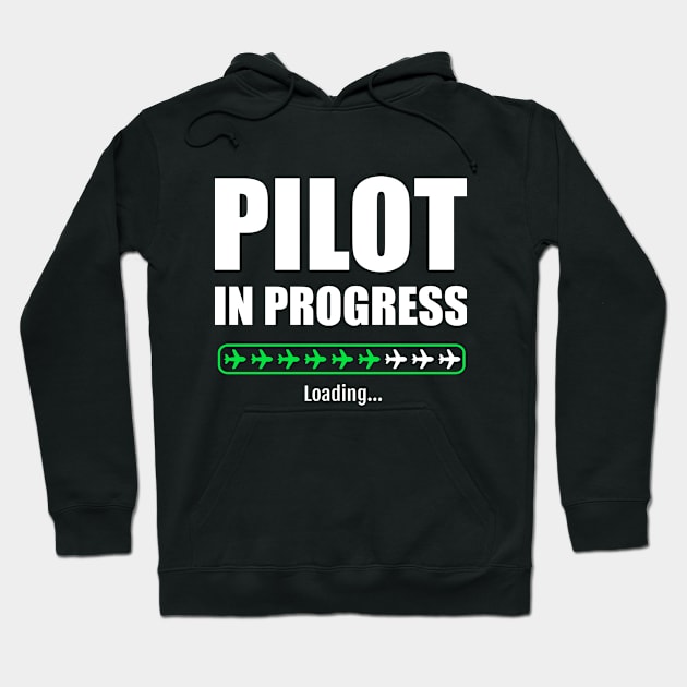 Pilot in progress green plane bar Hoodie by VFR Zone